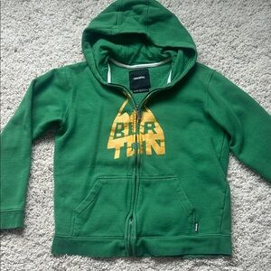Burton Kids Green Hoodie with Gold Logo